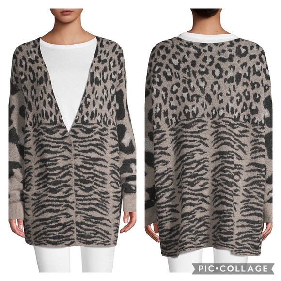 Wildfox Animal Patterned Long Sleeve Cardigan - Picture 2 of 8